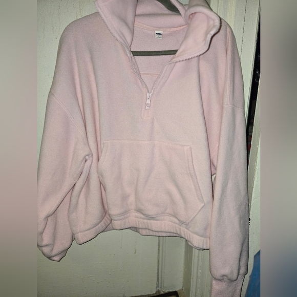 Old Navy Tops - Old Navy Light Pink Half-Zip Sweatshirt
